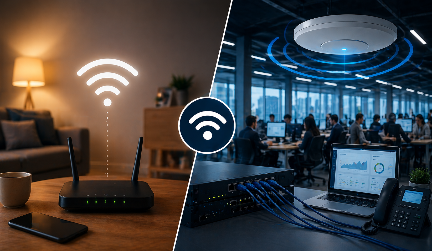 Wi-Fi residencial versus Wi-Fi corporativo